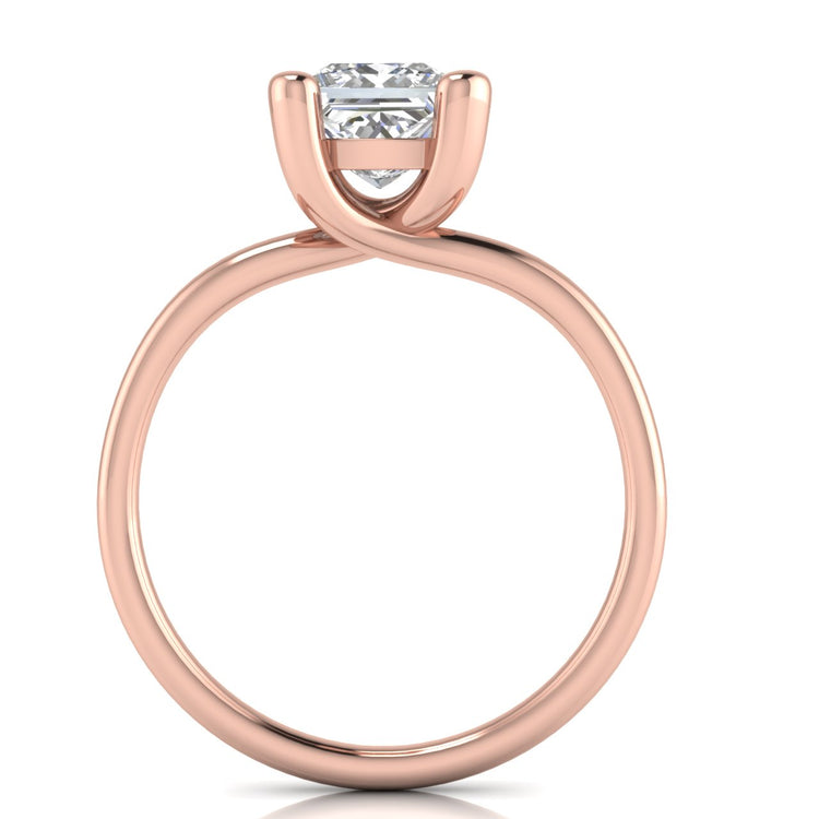 Classic Crossover Princess Cut Moissanite Engagement Ring