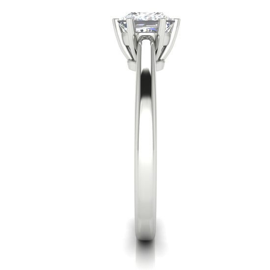 6 Prong Cathedral Princess Cut Lab Diamond Engagement Ring