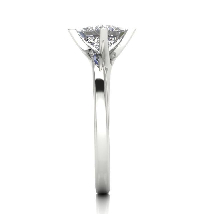 Bypass Princess Cut Lab Diamond  Engagement Ring