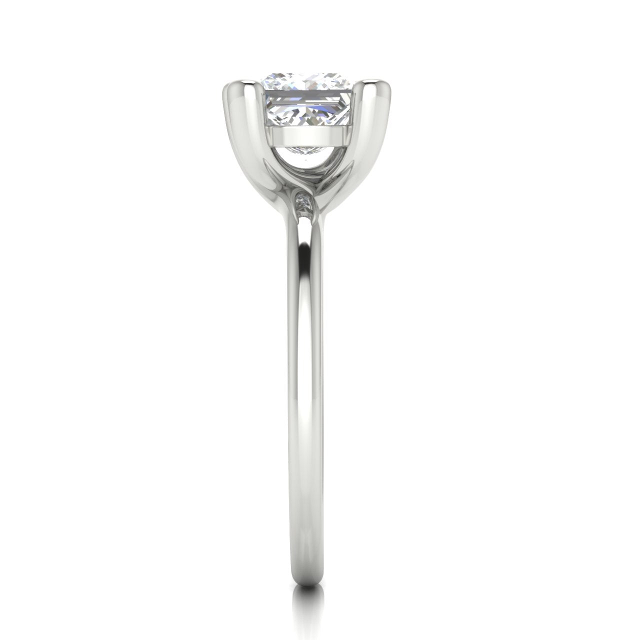 Classic Crossover Princess Cut Moissanite Engagement Ring