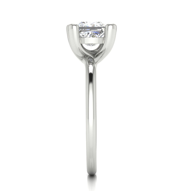 Classic Crossover Princess Cut Moissanite Engagement Ring