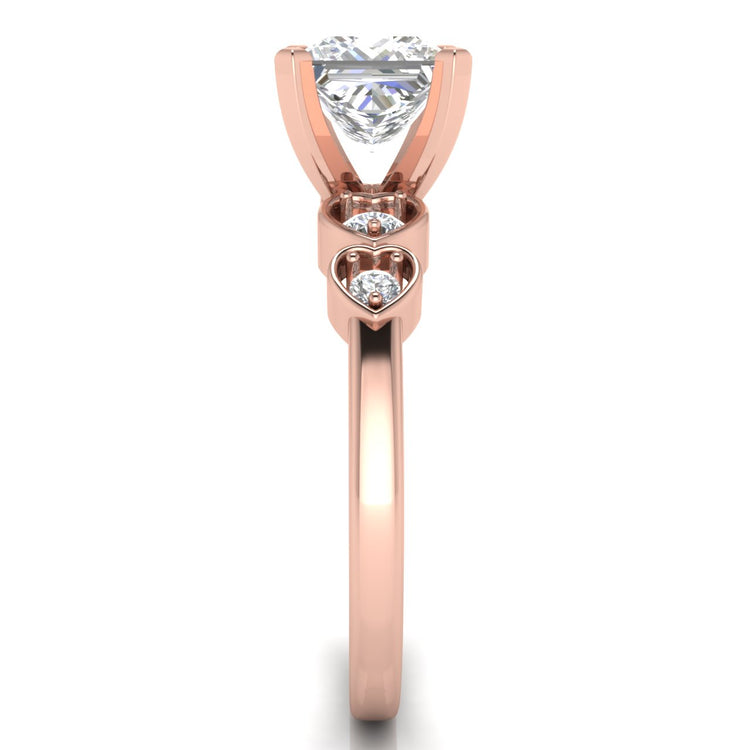 Romance Princess Cut Moissanite Engagement Ring