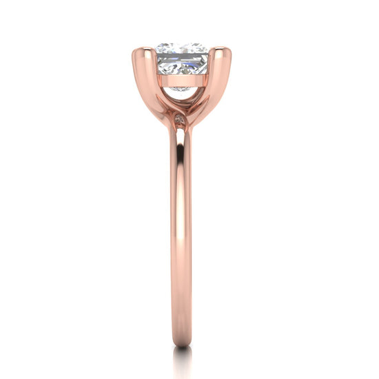 Classic Crossover Princess Cut Moissanite Engagement Ring