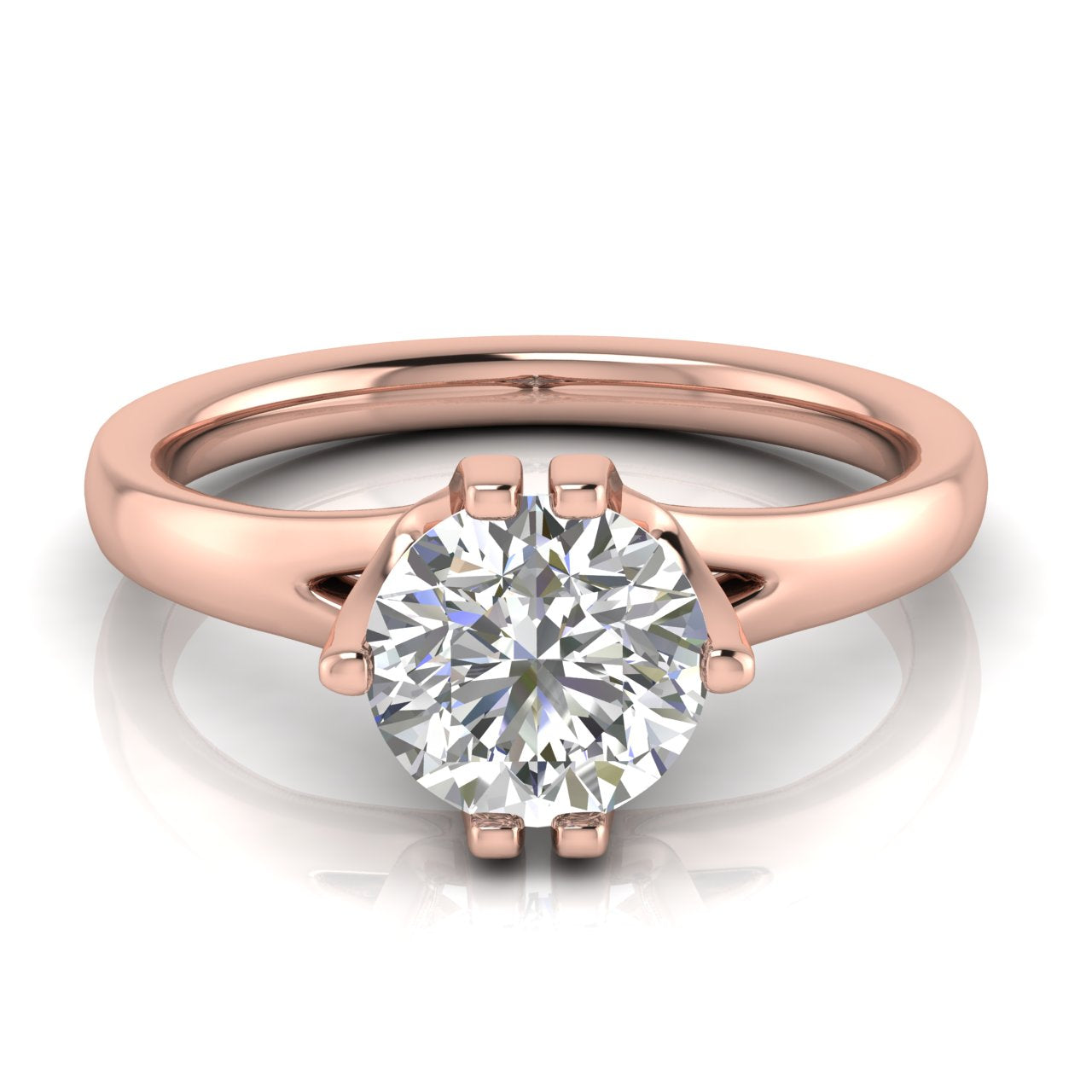 Suspended Round Cut Lab Diamond Engagement Ring