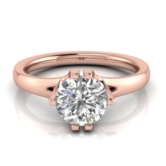 Suspended Round Cut Lab Diamond Engagement Ring