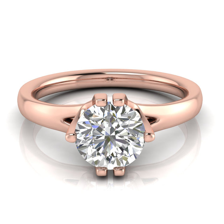 Suspended Round Cut Lab Diamond Engagement Ring