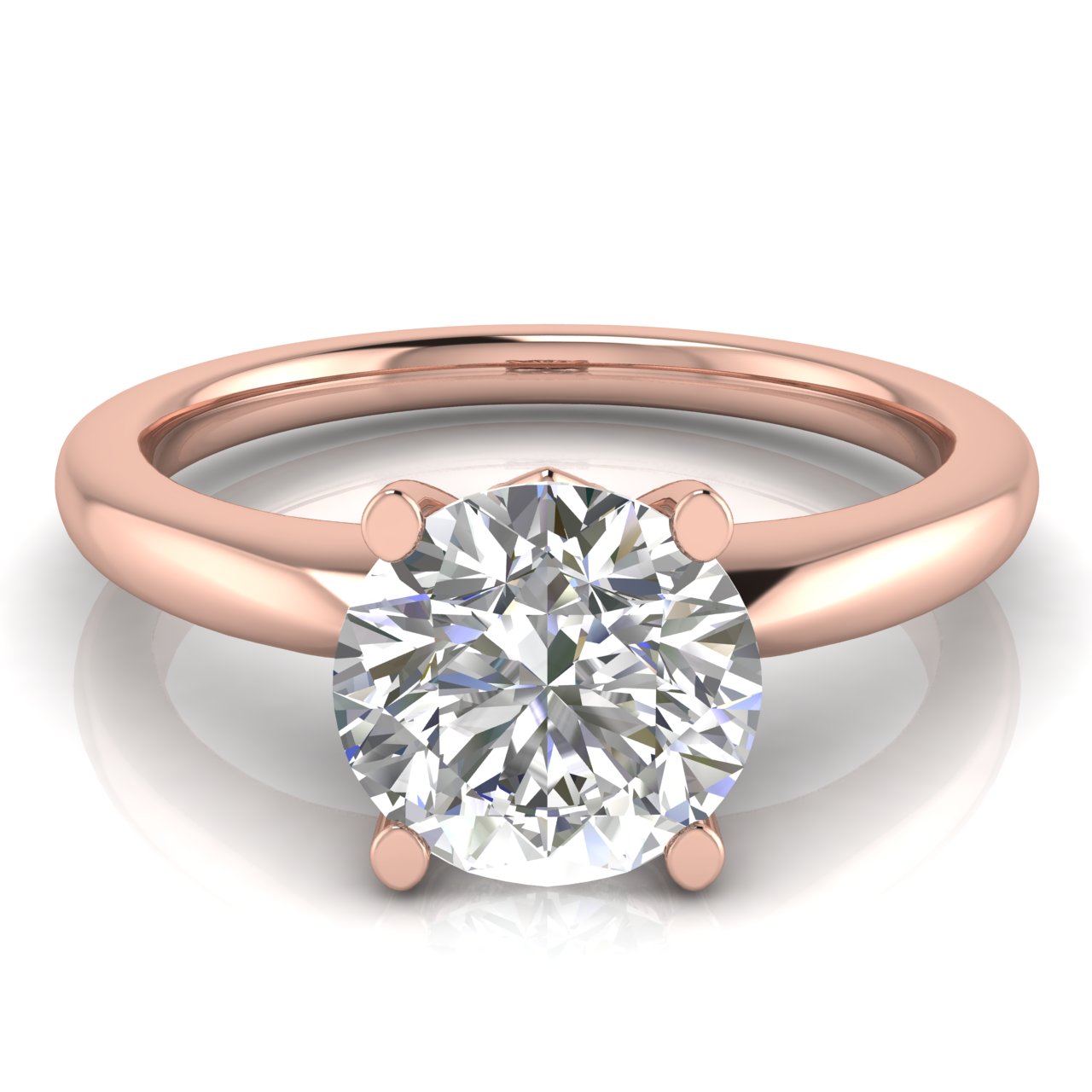 Modern Round Cut Lab Diamond Engagement Ring