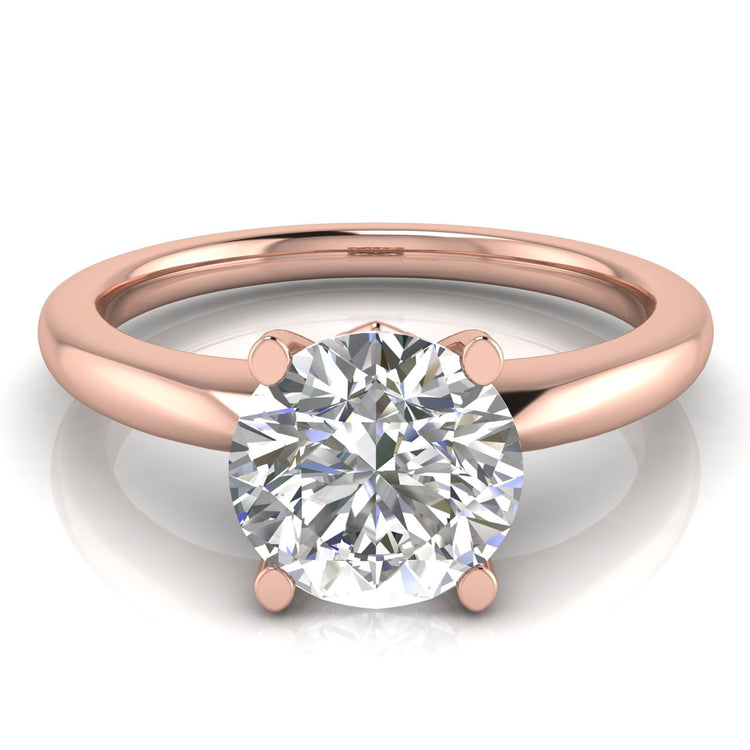 Modern Round Cut Lab Diamond Engagement Ring