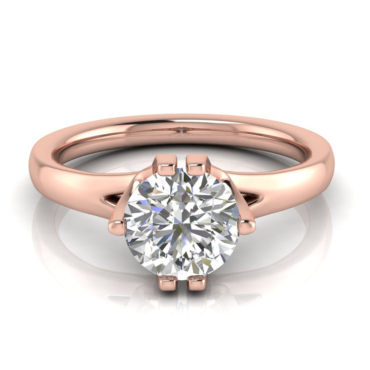 Suspended Round Cut Moissanite Engagement Ring