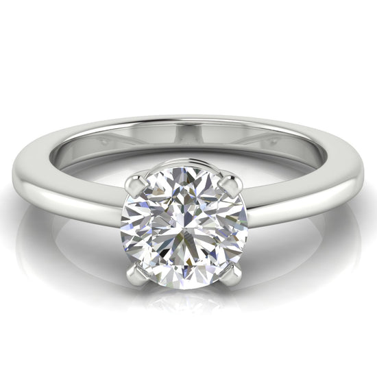 4 Prong Basket Set Round Cut Moissanite Engagement Ring