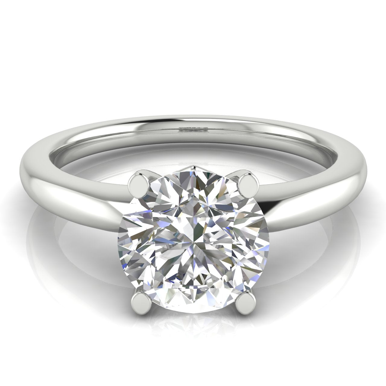 Modern Round Cut Lab Diamond Engagement Ring