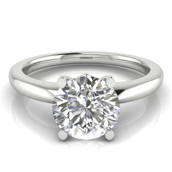 Modern Round Cut Lab Diamond Engagement Ring