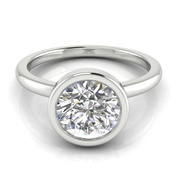 Bezel Round Cut  Engagement Ring | Moissanite | Lab Grown Diamond