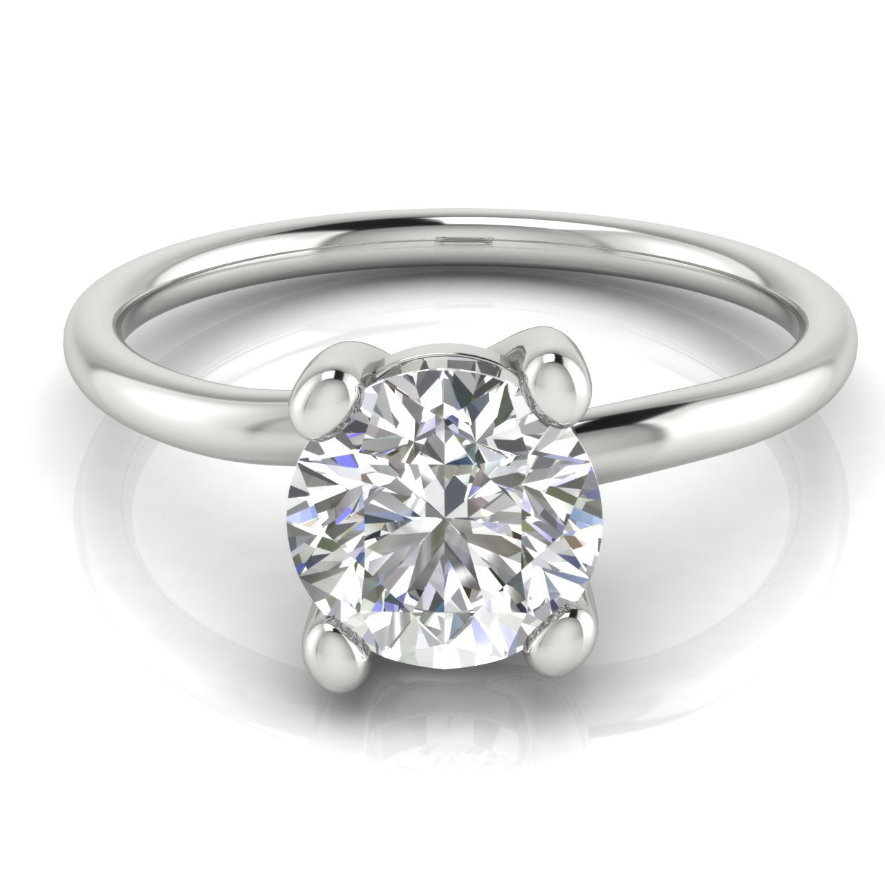 Classic Crossover Round Cut Moissanite Engagement Ring