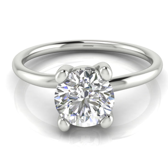 Classic Crossover Round Cut Moissanite Engagement Ring
