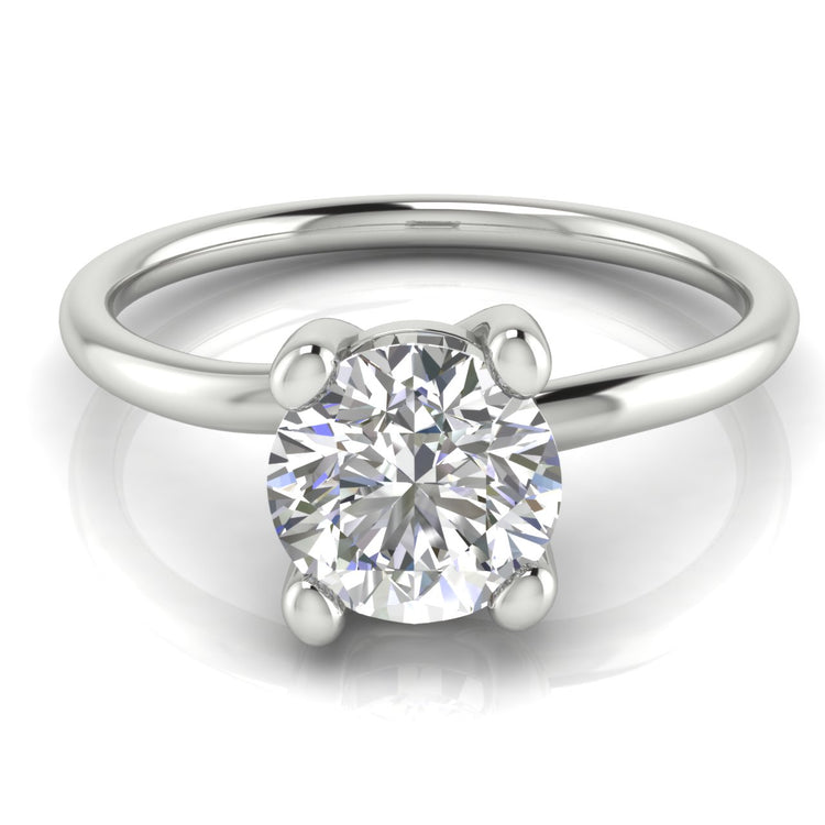 Classic Crossover Round Cut  Engagement Ring | Moissanite | Lab Grown Diamond