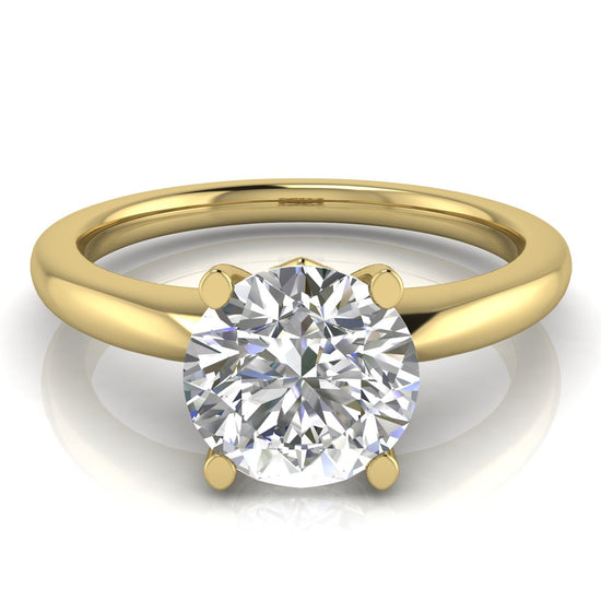 Modern Round Cut Lab Diamond Engagement Ring