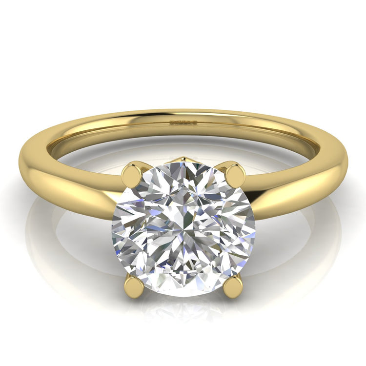 Modern Round Cut Lab Diamond Engagement Ring