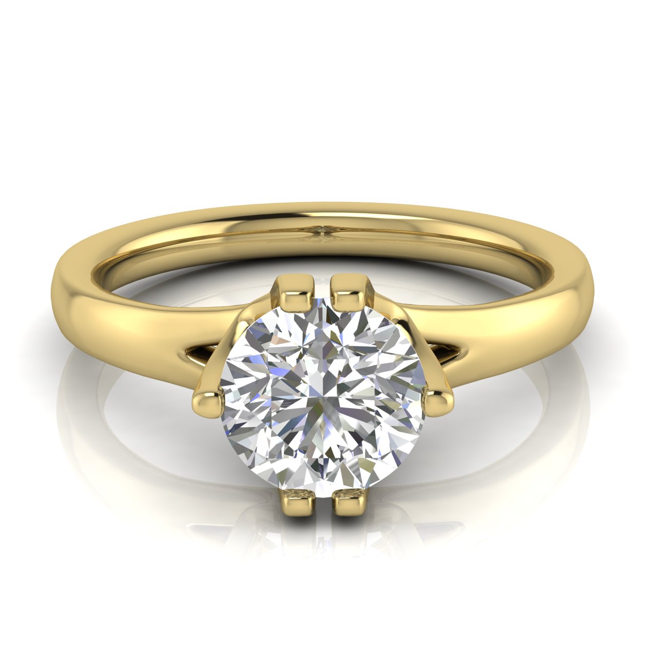 Suspended Round Cut Lab Diamond Engagement Ring