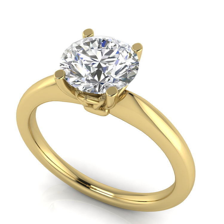 Modern Round Cut Lab Diamond Engagement Ring