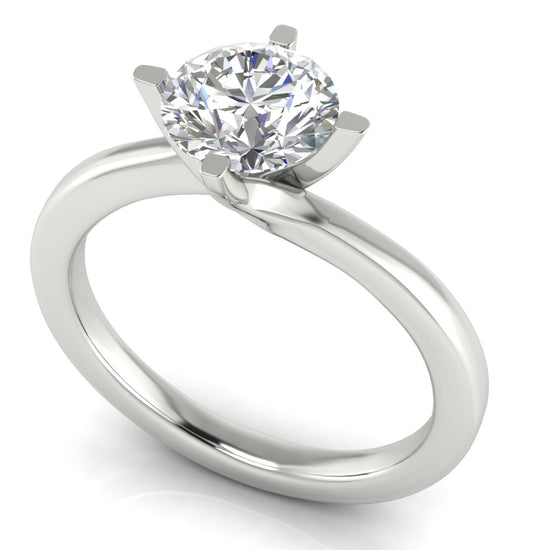 Bypass Round Cut Moissanite Engagement Ring