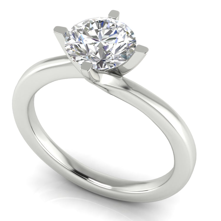 Bypass Round Cut Moissanite Engagement Ring