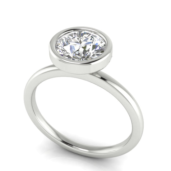 Bezel Round Cut Moissanite Engagement Ring