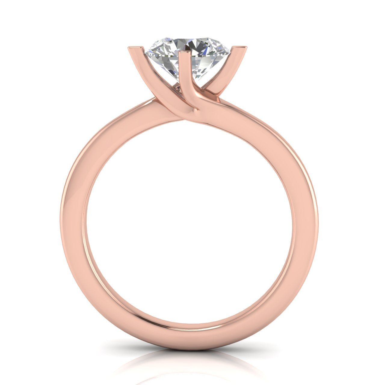 Bypass Round Cut Lab Diamond Engagement Ring