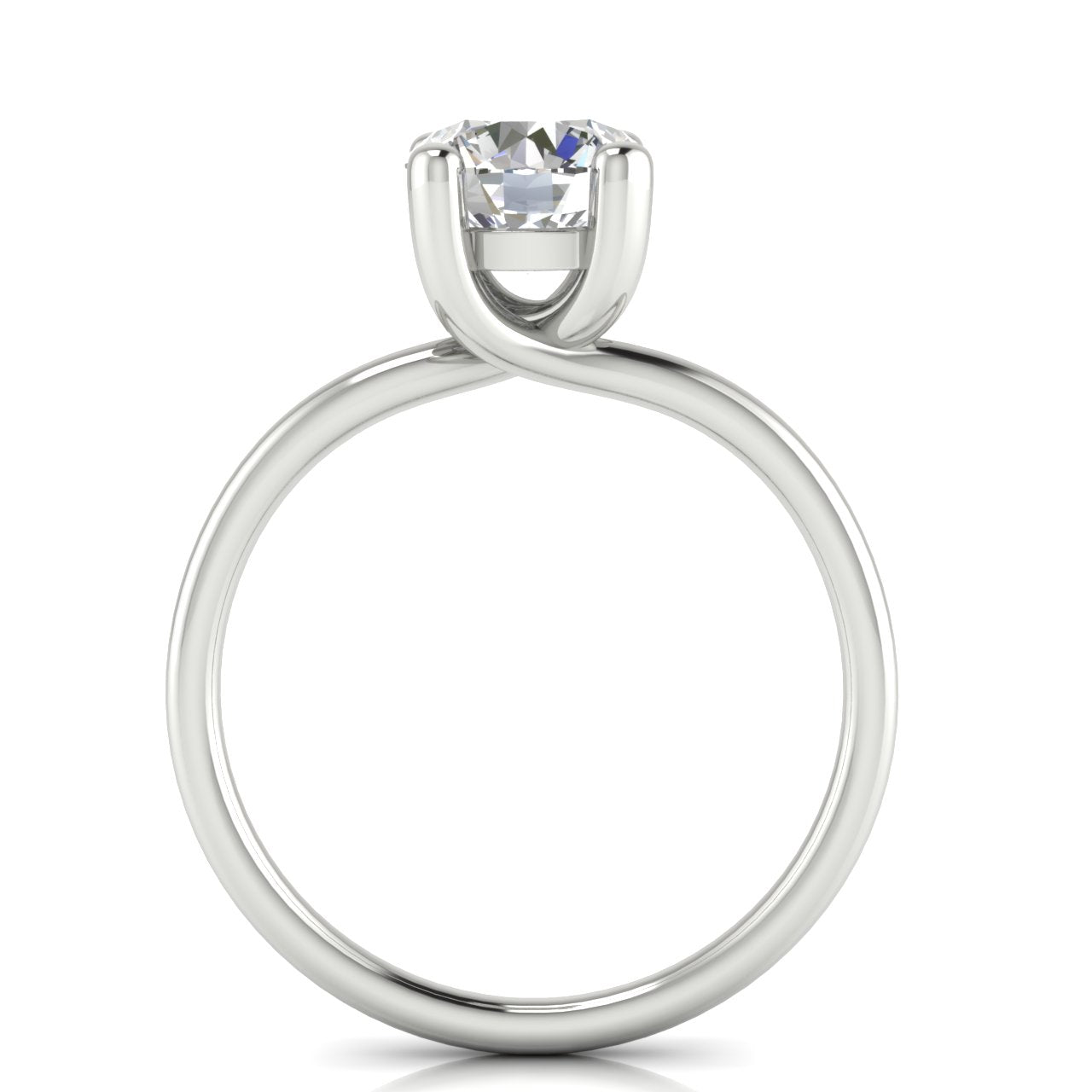 Classic Crossover Round Cut Moissanite Engagement Ring