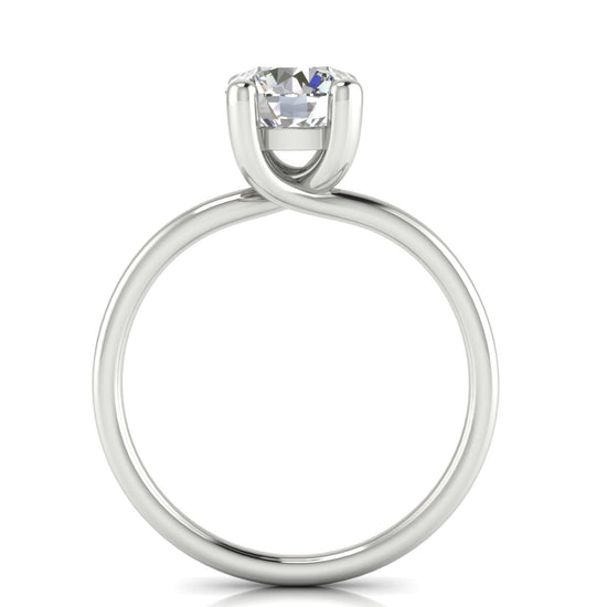Classic Crossover Round Cut Moissanite Engagement Ring