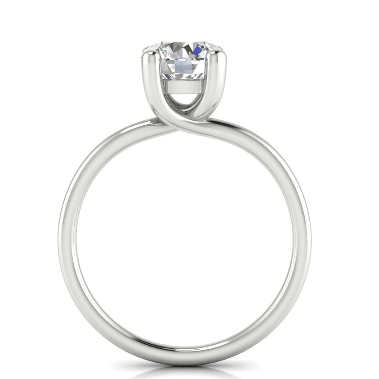 Classic Crossover Round Cut Moissanite Engagement Ring