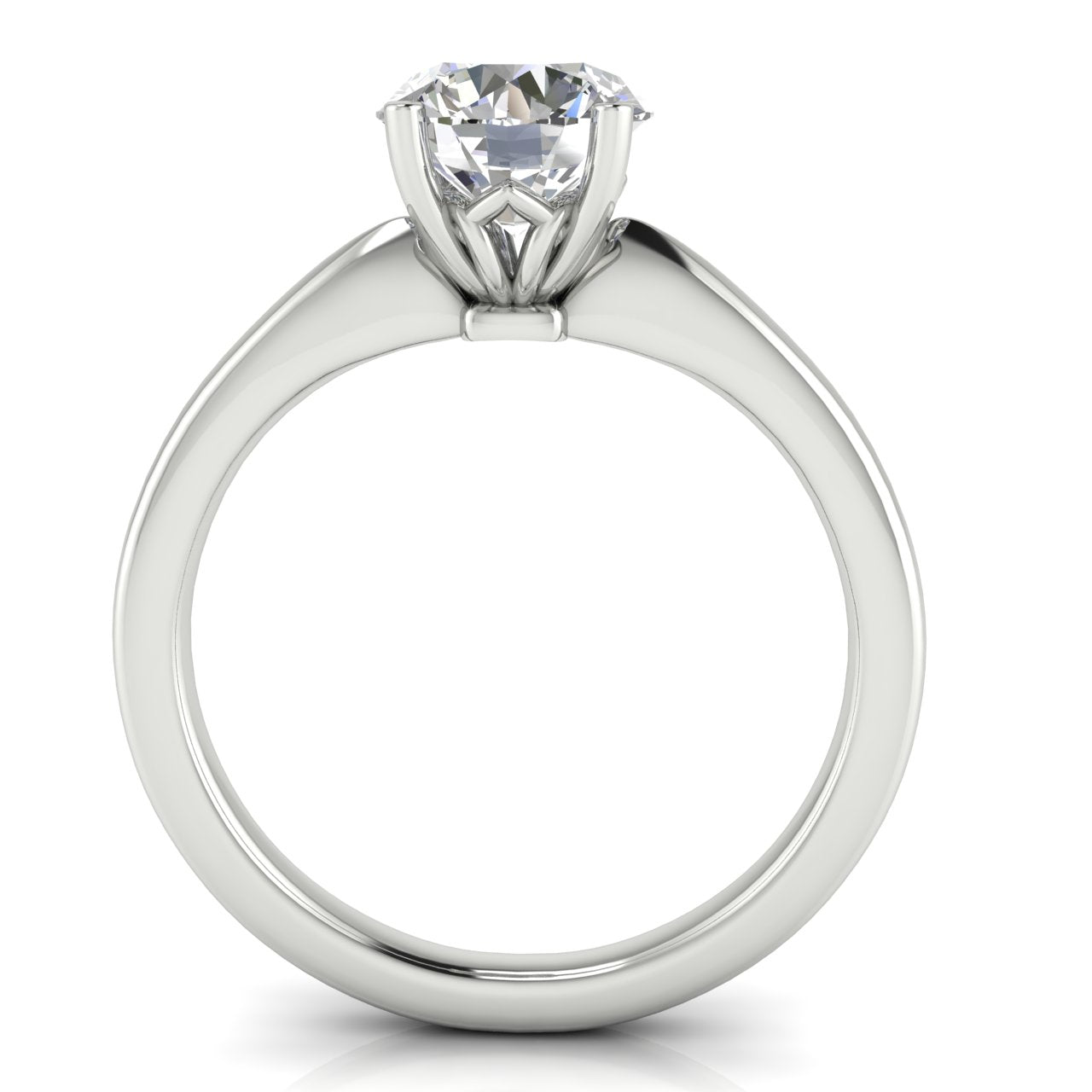 Modern Round Cut Lab Diamond Engagement Ring