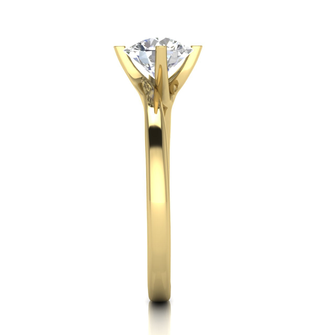Bypass Round Cut Lab Diamond Engagement Ring