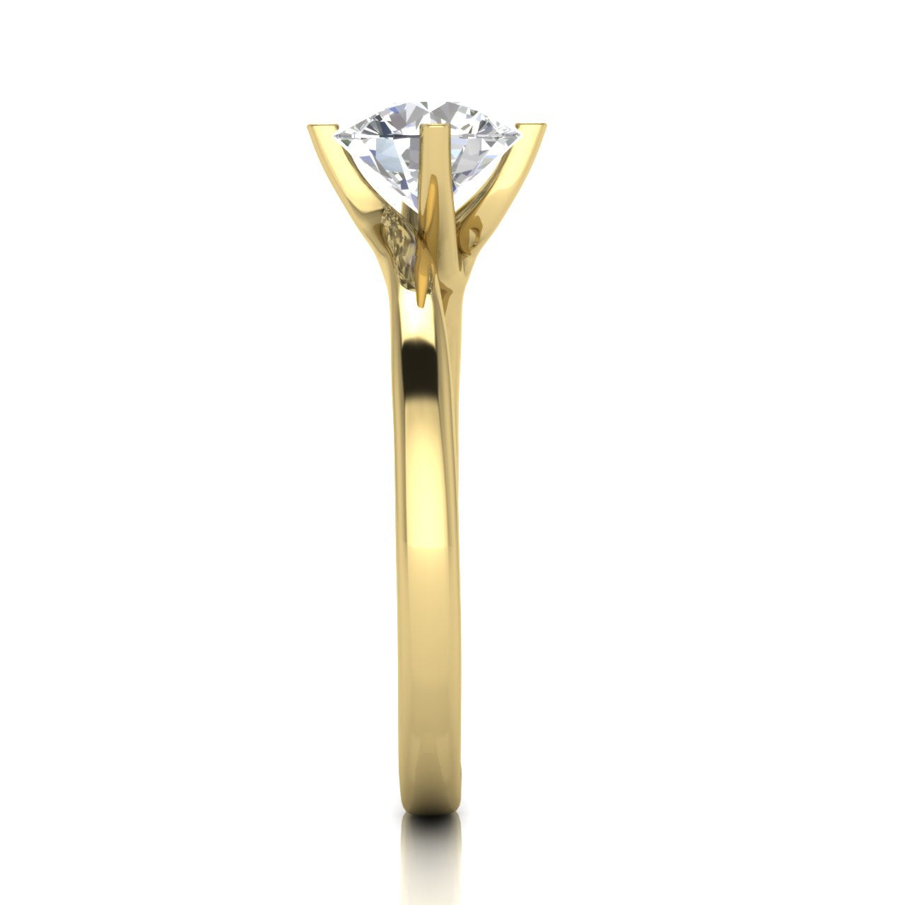 Bypass Round Cut Moissanite Engagement Ring