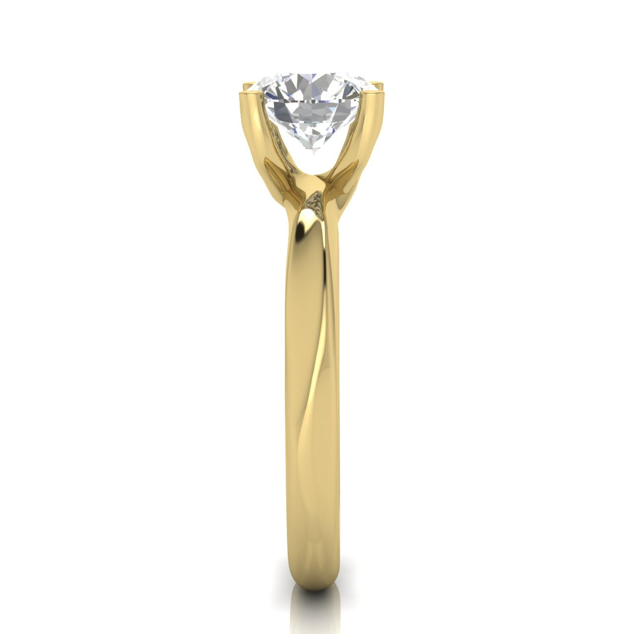 Knife Edged Crossover Round Cut Moissanite Engagement Ring