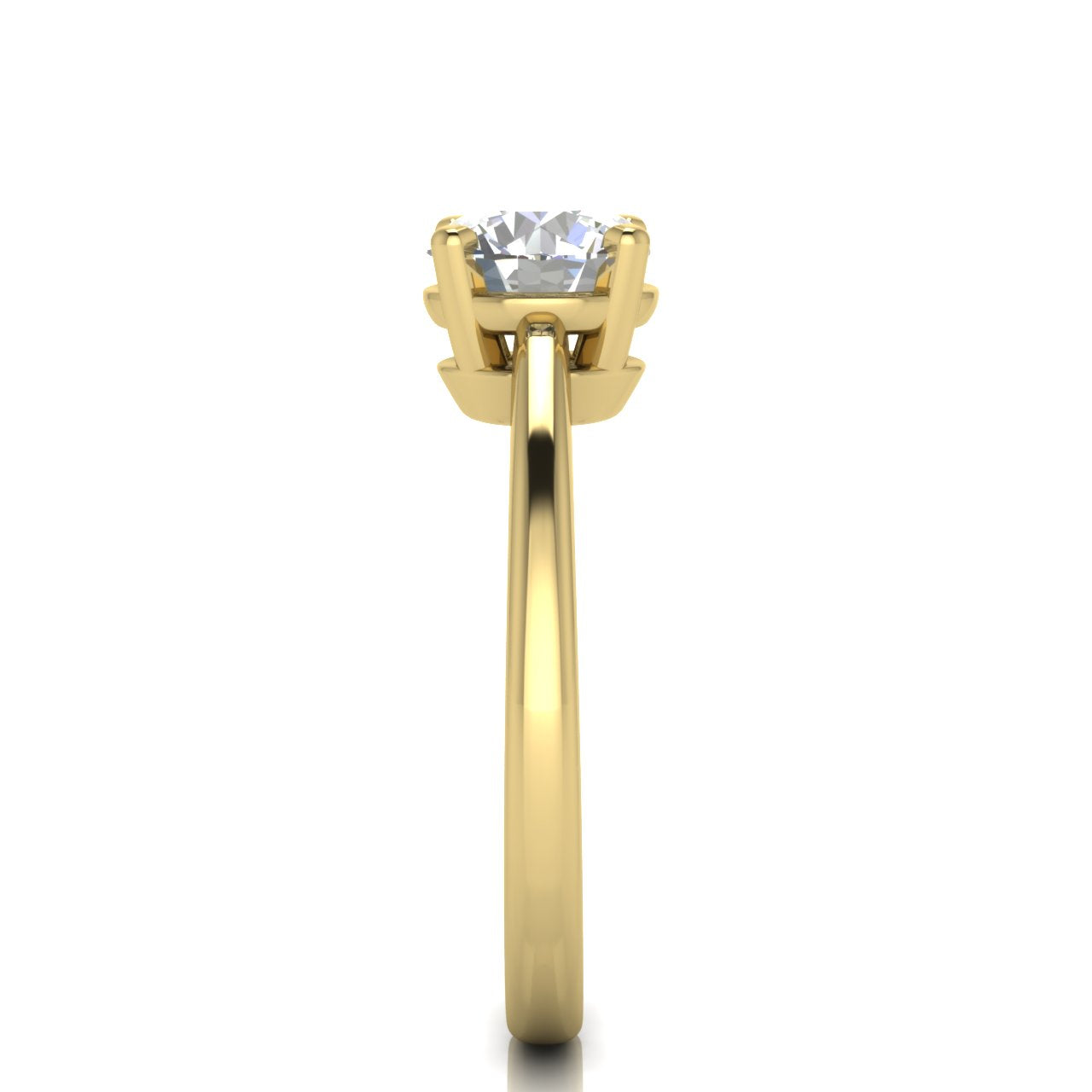 4 Prong Basket Set Round Cut Moissanite Engagement Ring
