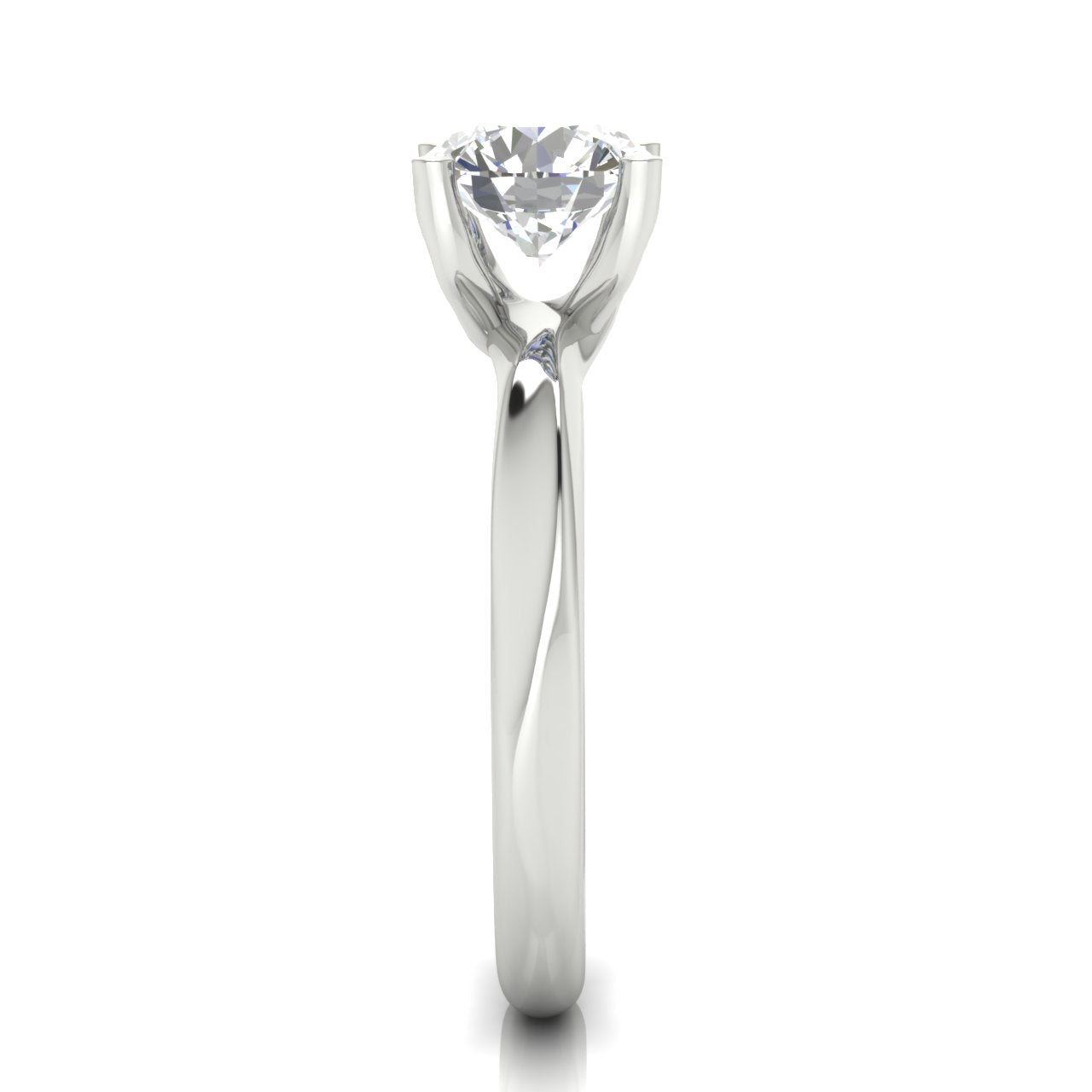 Knife Edged Crossover Round Cut Moissanite Engagement Ring