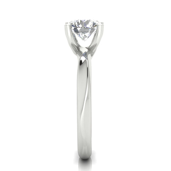 Knife Edged Crossover Round Cut Moissanite Engagement Ring
