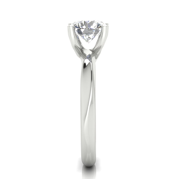 Knife Edged Crossover Round Cut Moissanite Engagement Ring
