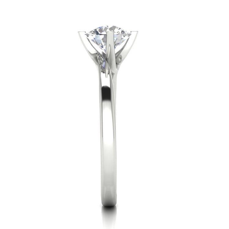 Bypass Round Cut Lab Diamond Engagement Ring