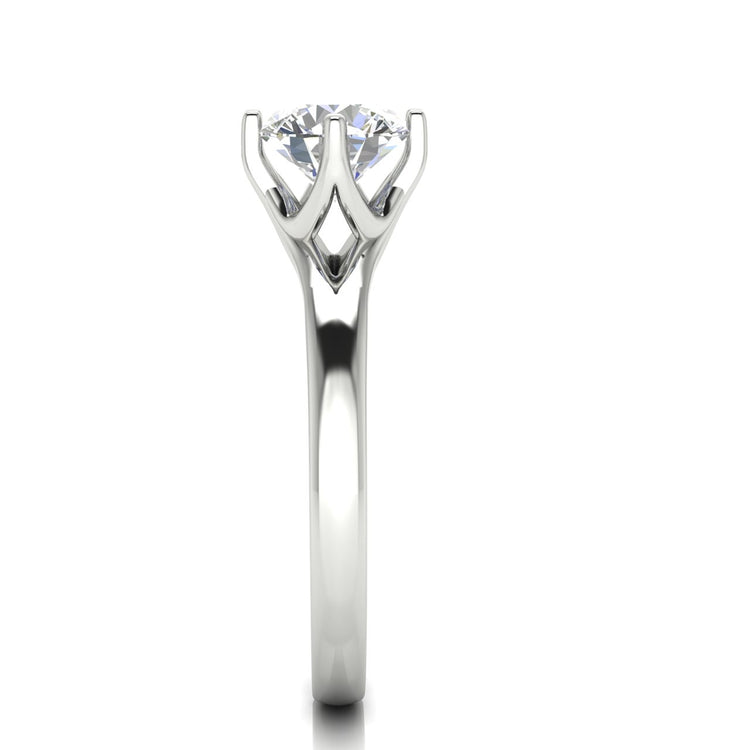 Suspended Round Cut Moissanite Engagement Ring