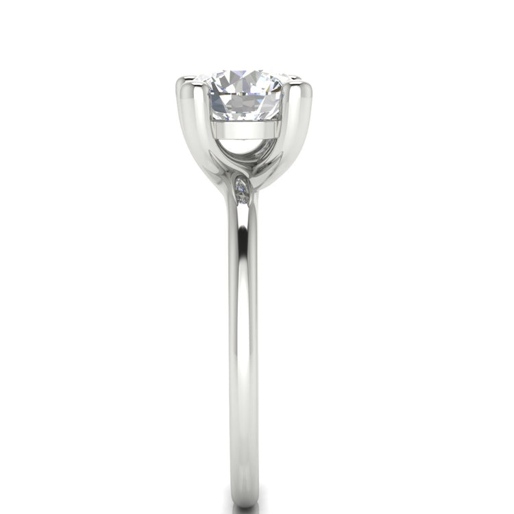 Classic Crossover Round Cut Moissanite Engagement Ring
