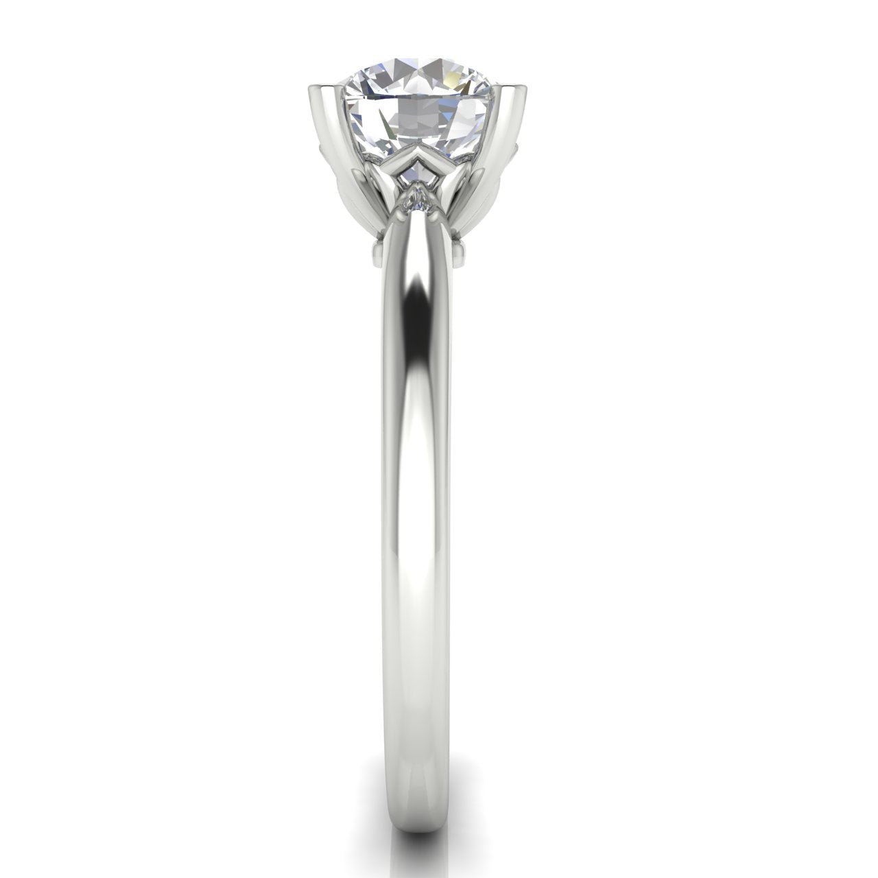 Modern Round Cut Lab Diamond Engagement Ring