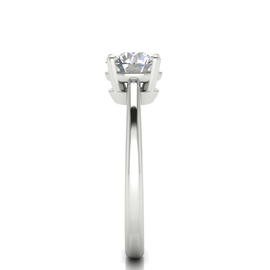 4 Prong Basket Set Round Cut Moissanite Engagement Ring