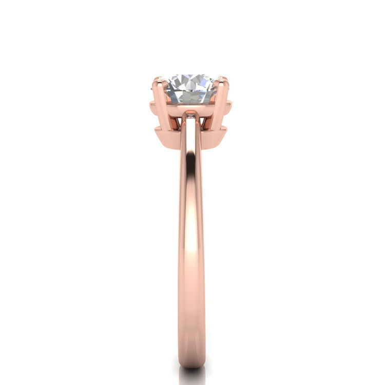 4 Prong Basket Set Round Cut Moissanite Engagement Ring