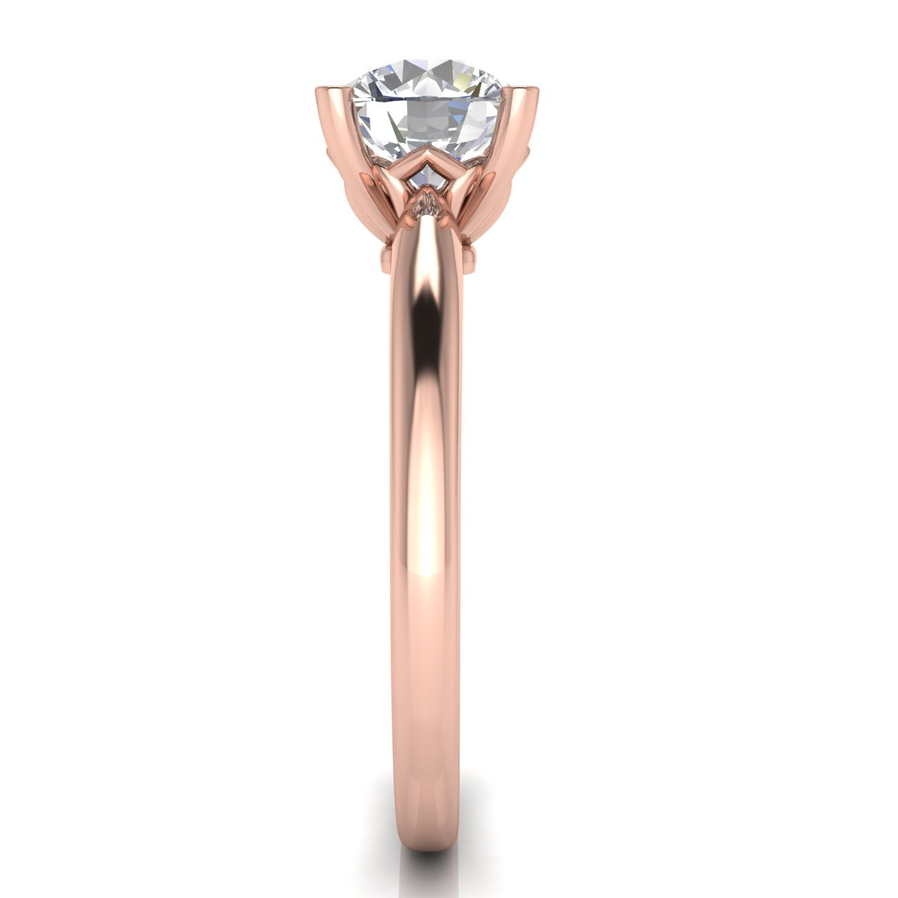 Modern Round Cut Lab Diamond Engagement Ring