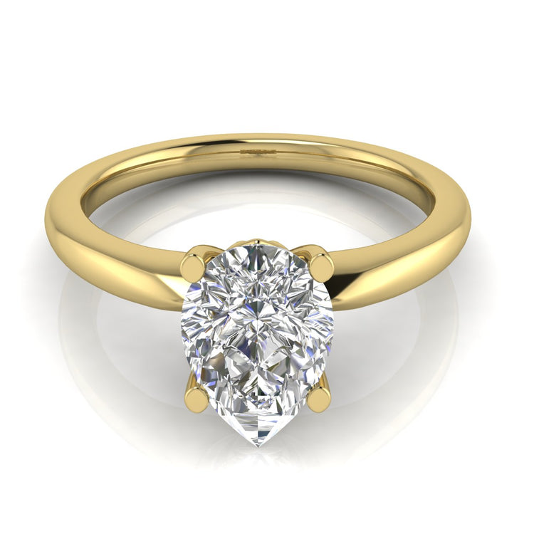 Modern Pear Shaped Lab Diamond Engagement Ring