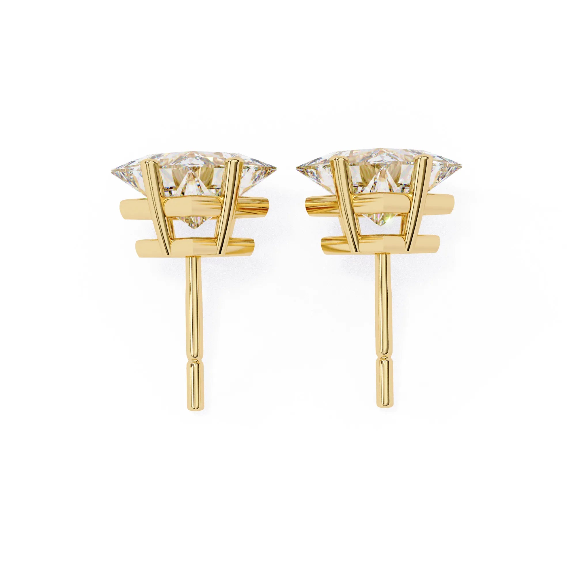 Princess Cut Four Prong Lab Diamond Studs Earring