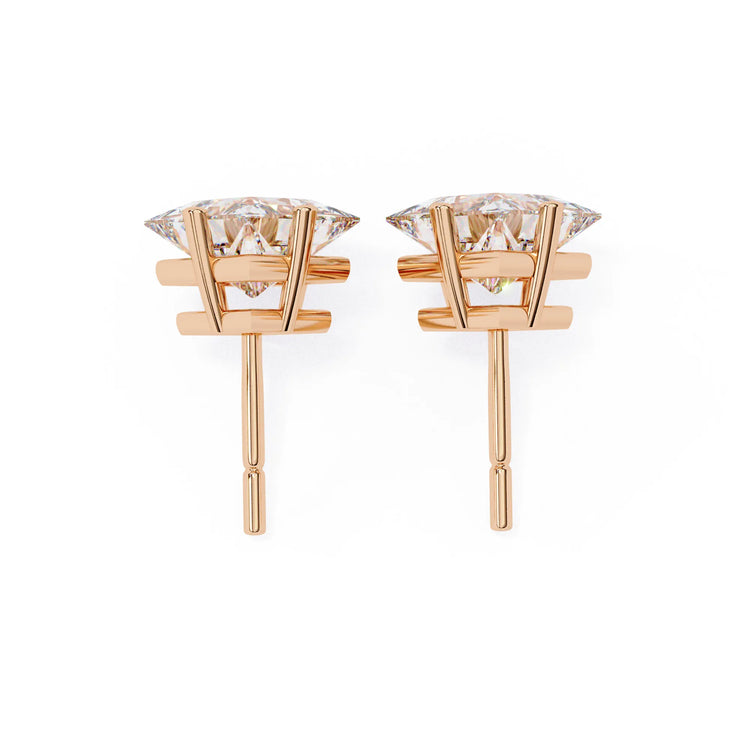 Princess Cut Four Prong Lab Diamond Studs Earring