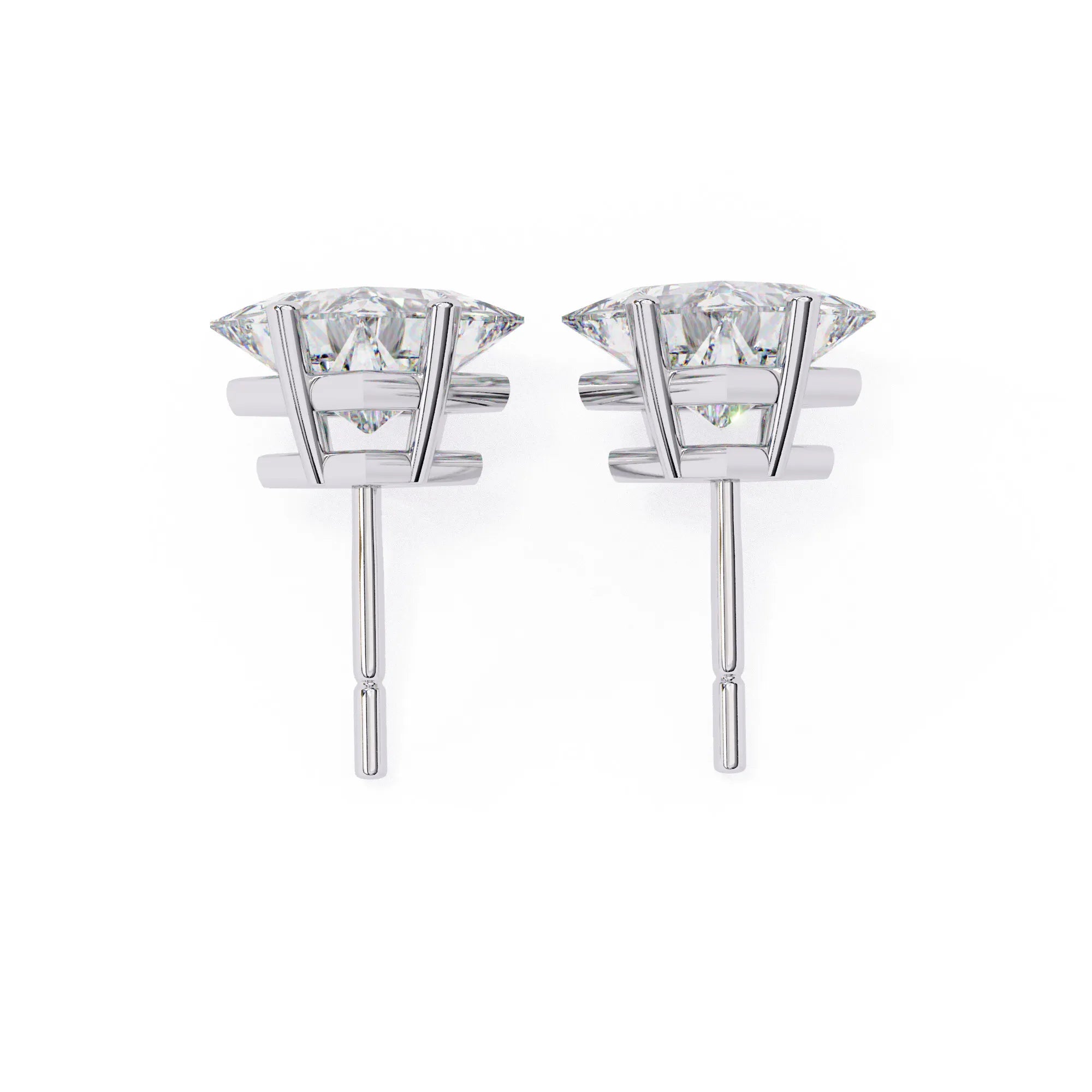 Princess Cut Four Prong Lab Diamond Studs Earring